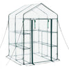 VEVOR Walk-in Green House, 54 x 54 x 77.2 in, Greenhouse with Shelves, High Strength PE Cover with Zipper Door and Steel Frame, Assembly in Minutes, Suitable for Planting and Storage