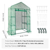 VEVOR Walk-in Green House, 4.6 x 2.4 x 6.7 ft, Greenhouse with Shelves, High Strength PE Cover with Doors, Windows and Steel Frame, Set Up in Minutes, for Planting and Storage