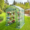 VEVOR Walk-in Greenhouse, 55.5" x 56.1" x 78.7" Greenhouse for Outdoors with PE Cover, 2 Tiers 8 Shelves, Roll-Up Zipper Door, Walk in Green House, Portable Plant Garden Hot House for Backyard Outside
