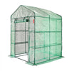 VEVOR Walk-in Green House, 4.6 x 4.6 x 6.6 ft , Greenhouse with Shelves, High Strength PE Cover with Zipper Door and Steel Frame, Assembly in Minutes, Suitable for Planting and Storage