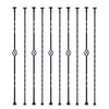 VEVOR Staircase Metal Balusters, 44'' x 1/2" Galvanized Steel Decorative Banister Spindles, 10 Pack Deck Baluster with Hollow Single Baskets, Twists, Spiral Stair Railing w/ Shoes & Screws