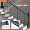 VEVOR Staircase Metal Balusters, 44'' x 1/2" Galvanized Steel Decorative Banister Spindles, 10 Pack Deck Baluster with Hollow Twists, Satin Black Spiral Stair Railing with Shoes & Screws