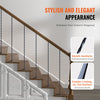 VEVOR Staircase Metal Balusters, 44'' x 1/2" Galvanized Steel Decorative Banister Spindles, 10 Pack Deck Baluster with Hollow Twists, Satin Black Spiral Stair Railing with Shoes & Screws