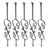 VEVOR Staircase Metal Balusters, 44'' x 1/2" Galvanized Steel Decorative Banister Spindles, 5 Pack S Shape Deck Baluster, Hollow Satin Black Spiral Stair Railing with Shoes & Screws