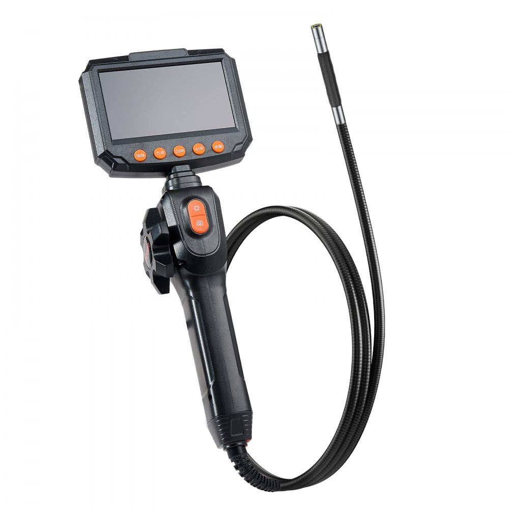 VEVOR Articulating Borescope Camera with Light, Two-Way Articulated Endoscope, 0.24" Slim Lens, 4.3" IPS Screen, 8X Zoom, IP67 Waterproof Inspection Camera for Auto, Mechanical Equipment (4.9FT Cable)