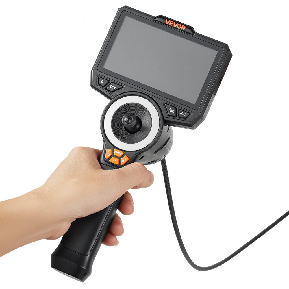 VEVOR Articulating Endoscope with Light, 4-Way 360° Articulated Borescope, 0.24" Slim Lens 1920 x 1080, 4.5" HD IPS Screen, 8X Zoom Inspection Camera for Auto, Mechanical Equipment (4.9FT Snake Cable)