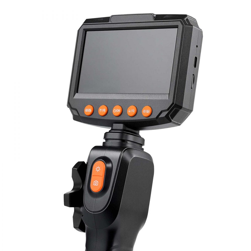 VEVOR Articulating Borescope with 0.15" Ultra Slim Lens, Two-Way Articulated Endoscope with Light, 4.3" IPS Screen, 1280 x 720 HD Lens, 8X Zoom Inspection Camera for Automotive, Tight Mechanical Space