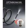 VEVOR 4-Way Articulating Endoscope with Light, True 1080P HD Industrial Borescope Inspection Camera with Articulated Probe, Flexible Snake Scope Cam for Wall Automotive Engine Inspect-4.9FT
