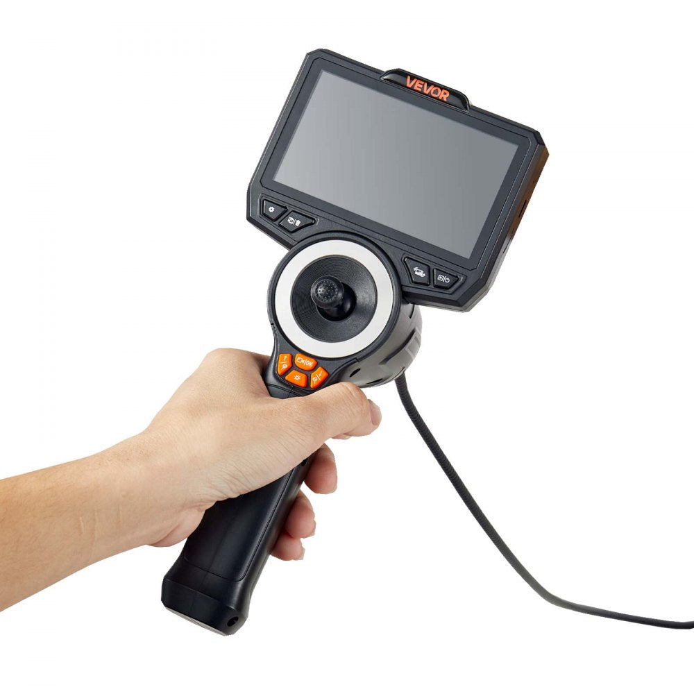 VEVOR 4-Way Articulating Endoscope with Light, True 1080P HD Industrial Borescope Inspection Camera with Articulated Probe, Flexible Snake Scope Cam for Wall Automotive Engine Inspect-4.9FT
