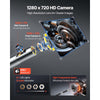 VEVOR 2-Way Dual-Lens Articulating Endoscope with Light, 1080P HD Industrial Borescope Inspection Camera with 0.24-inch Slim Articulated Probe, Rigid Snake Scope Cam for Wall Automotive Inspect-4.9FT