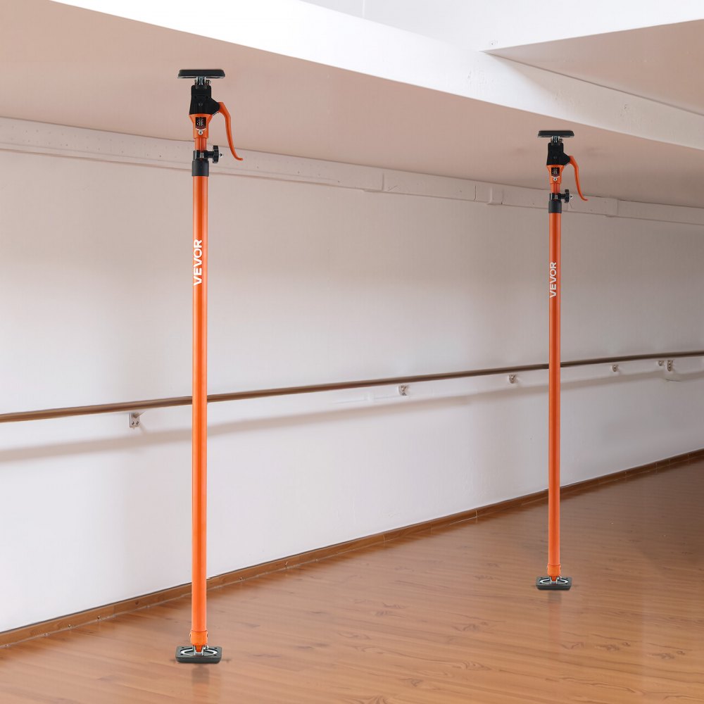 VEVOR Cabinet Jack Support Pole, 2-Pack, 49.2-114.6 Inch Steel Telescopic Quick Support Rod, Adjustable 3rd Hand System up to 198 lbs Capacity for Installing Cabinets, Lifting Drywall, Cargo Bars