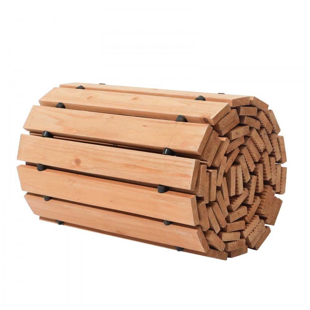 VEVOR Wooden Garden Pathway, 12 ft L x 22 in W, Non-Slip Straight Garden Walkway, Roll Out Cedar Outdoor Walkway Path with Wire Rope Connection, Decorative Garden Paver for Backyard Wedding Party