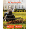 VEVOR 60 in Tow Behind Landscape Rake, 3 Point Hitch Lawn Dethatcher Rake, 26 Spring Steel Tines, for Category 1 Tractors, Heavy Duty & Rust-Resistant Rakes Tractor Attachments for Leaves Pine Needles