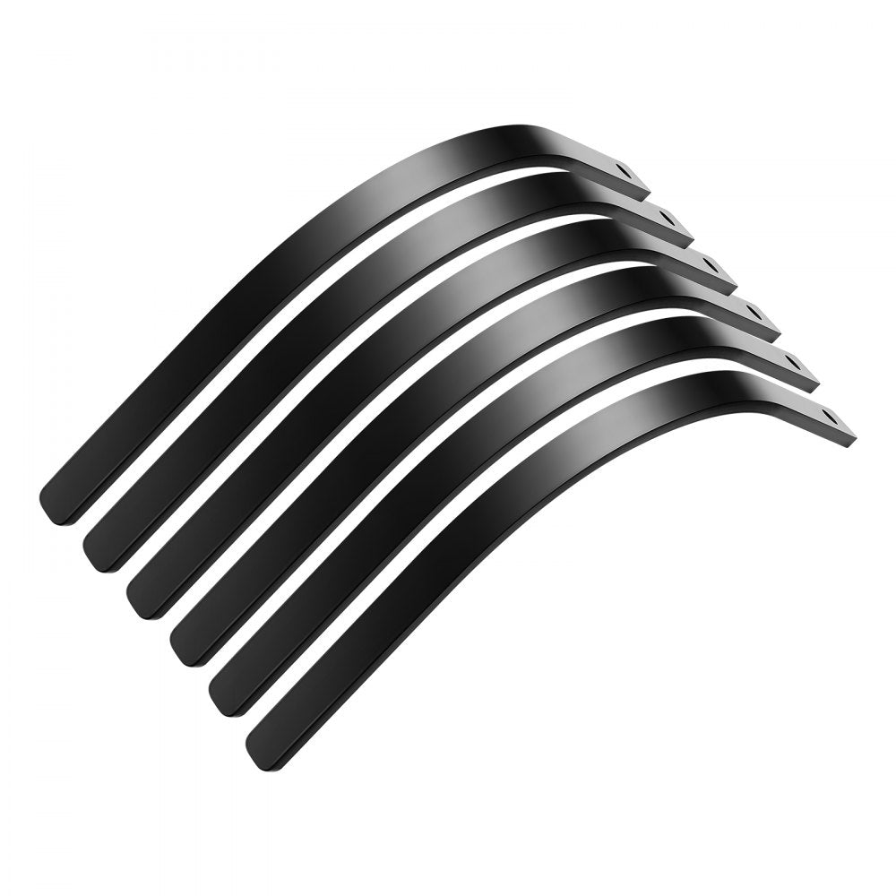 VEVOR Rock Rake Tines, 6 Pack 1" x 5/16" Bolt-Mount Landscape Rake Tines Replacement, One Bolt Hole, High-strength & Heat-treated Steel Gravel Rakes Tine Replacement Parts