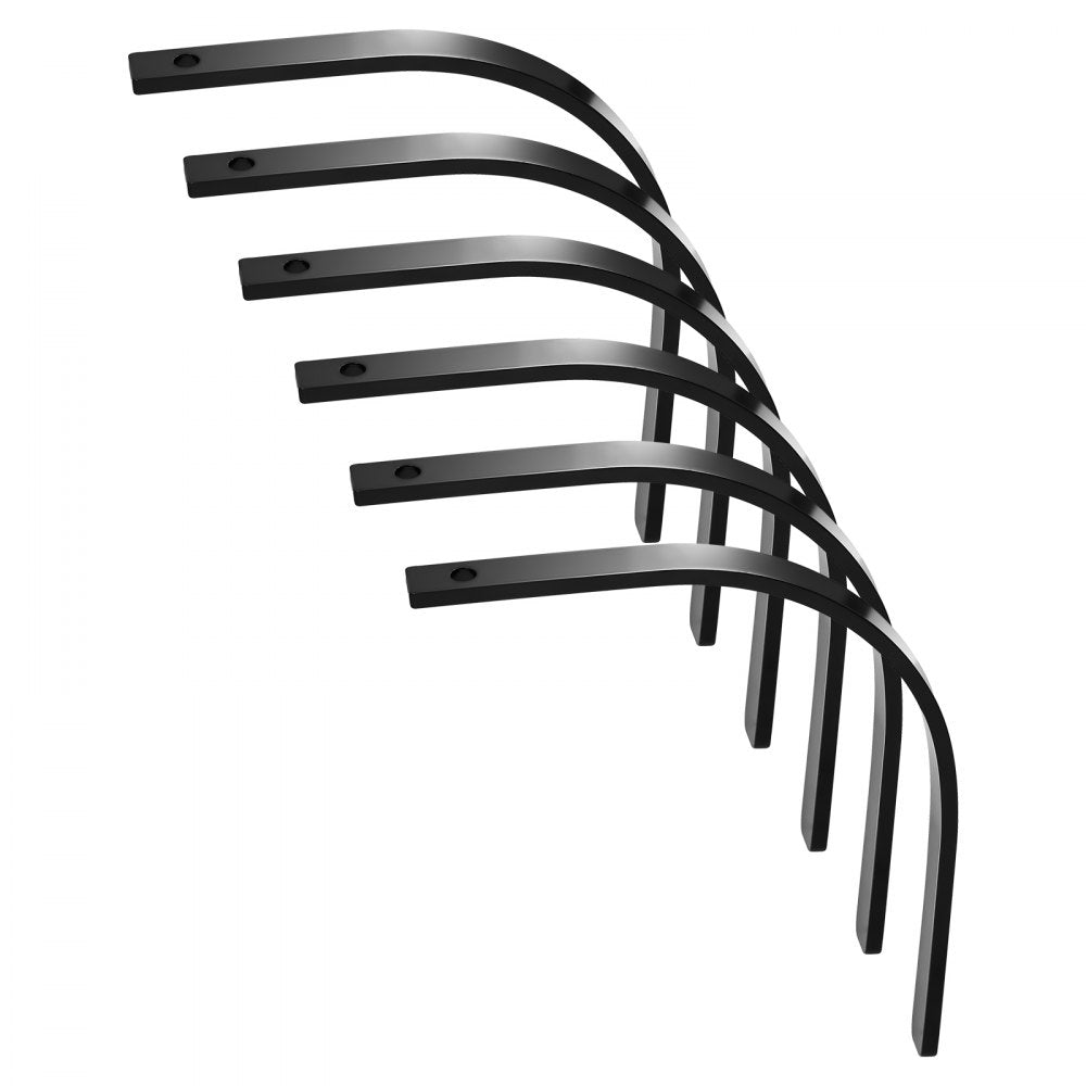 VEVOR Rock Rake Tines, 6 Pack 1" x 5/16" Bolt-Mount Landscape Rake Tines Replacement, One Bolt Hole, High-strength & Heat-treated Steel Gravel Rakes Tine Replacement Parts