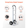 VEVOR Hand Truck, 500 lbs Load Capacity, Heavy-Duty Hand Truck Dolly with Non-Slip Wheels & Handle, Aluminum Alloy Portable Trolley Dolly with Tie-down Strap for Moving Home, Office, Warehouse