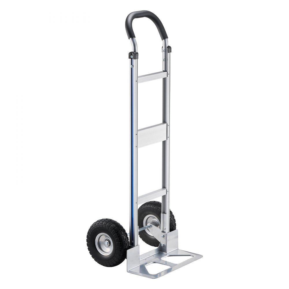 VEVOR Hand Truck, 500 lbs Load Capacity, Heavy-Duty Hand Truck Dolly with Non-Slip Wheels & Handle, Aluminum Alloy Portable Trolley Dolly with Tie-down Strap for Moving Home, Office, Warehouse