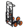 VEVOR Stair Climbing Cart, 220 lbs Stair-Climbing Capacity, Heavy-Duty Folding Trolley Cart with Telescoping Handle, 6 Wheels and 2 Bungee Cords, Stair Climber Dolly for Home, Groceries, Warehouse