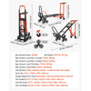 VEVOR 3 in 1 Industrial Convertible Stair Climbing Cart, 770 lbs Max Load, Folding Hand Truck Dolly with Handle & Wheels, Stair Climbing Utility Trolley for Transport & Moving, Orange & Silver