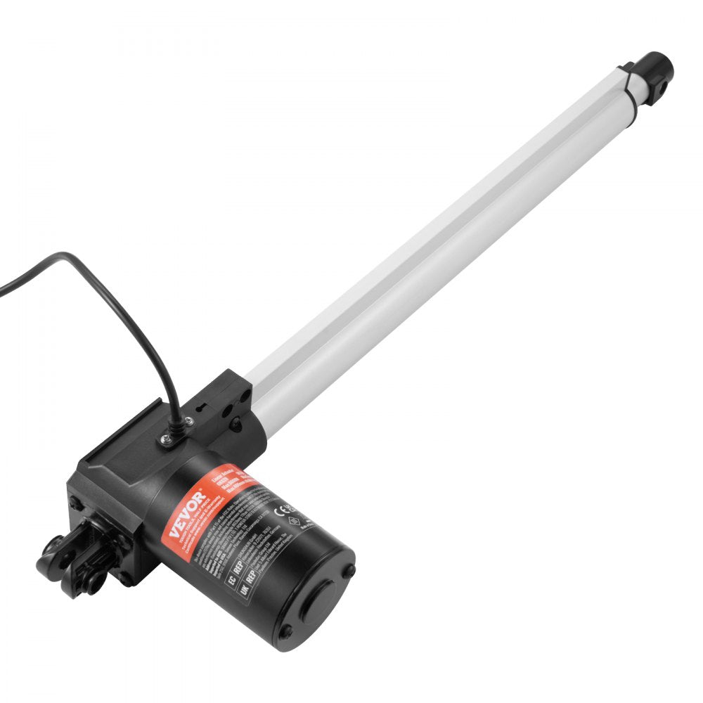 VEVOR Linear Actuator 12V, 16 Inch Heavy Duty 1320lbs/6000N Linear Actuator, 0.19"/s Linear Motion Actuator with Mounting Bracket & IP44 Protection for Electric Door Industrial Machinery Vessels Cargo