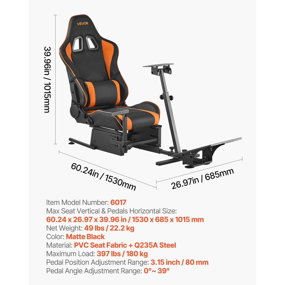VEVOR Racing Wheel Stand, Heavy-Duty Simulator Cockpit Steering Wheel Stand, Fit Logitech G25, G27, G29, G920, G923, Thrustmaster T300RS, TX F458, T500RS, T3PA-PRO (F1/GT) and CSR Pedals