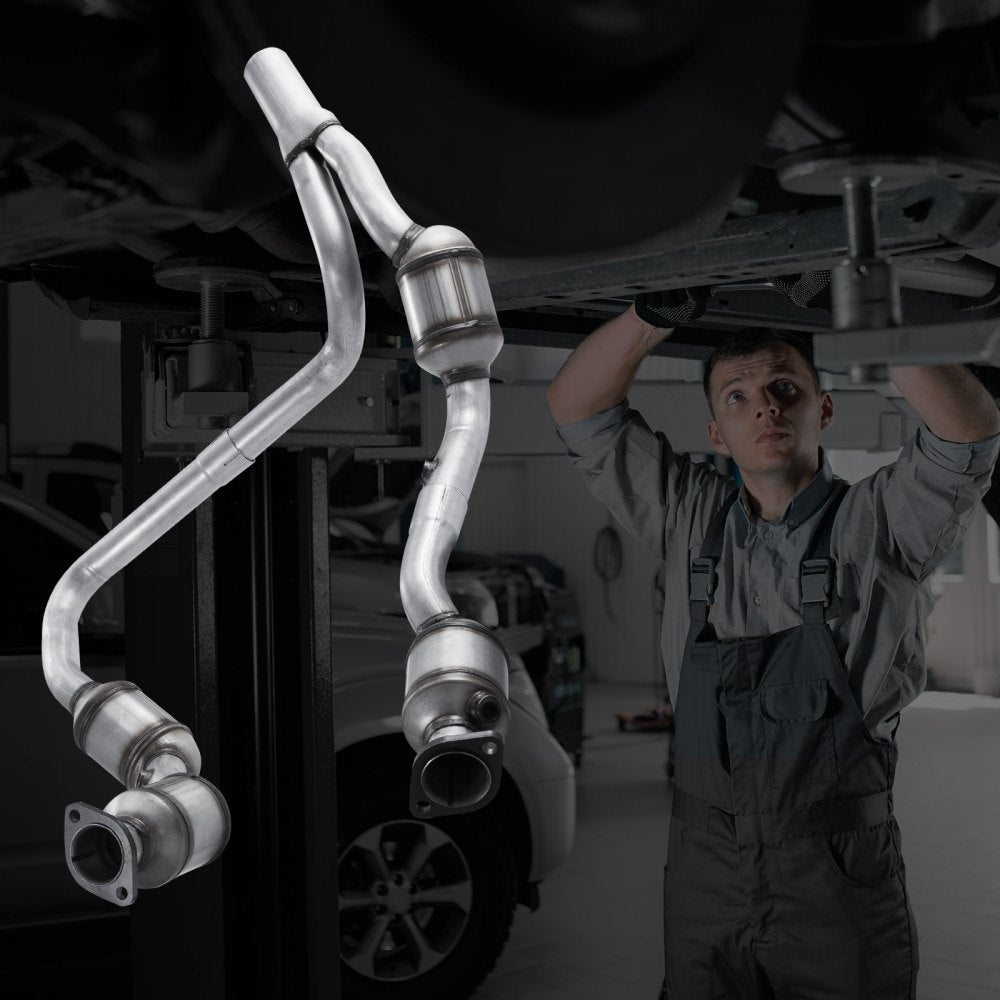 VEVOR Catalytic Converter, 2 Pack, Compatible with 2007-2009 Jeep Wrangler 3.8L V6, Front, Right, Replacement OE 50482, Stainless Steel Material High Flow Converter, for Exhaust Gas Purification