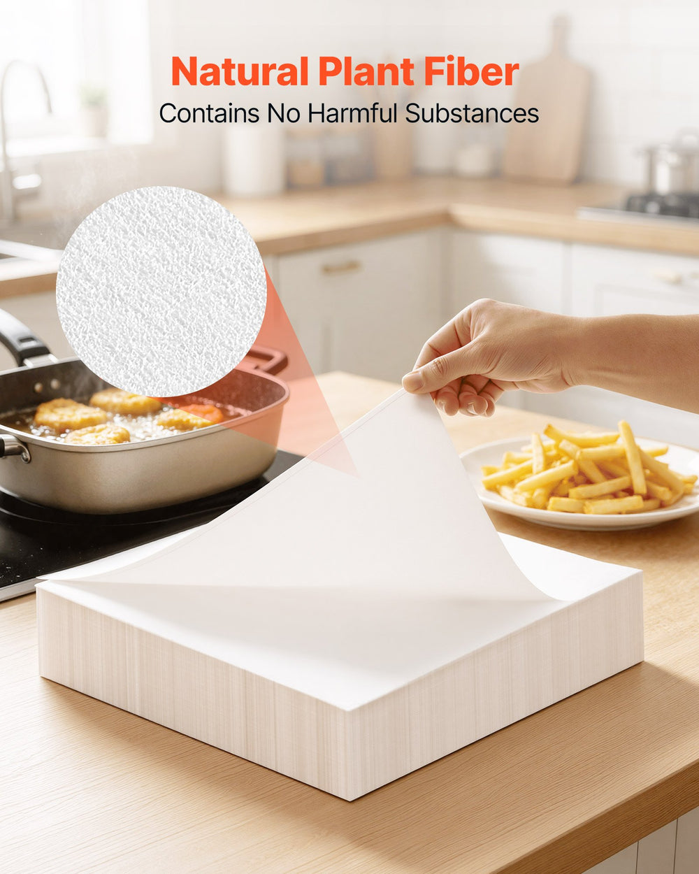 VEVOR 100 Pack Fryer Filter Paper, Replacement Deep Fryer Filter Sheets for 38/55L Commercial Mobile Fryer Filter Machine, Extend Oil Life for Improved Taste, for Restaurant Burger Shop, 15x13 inch