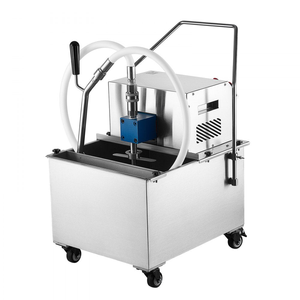 VEVOR Commercial Mobile Fryer Filter Machine 38L /10Gal Filter Truck Cart, 370W Deep Frying Oil Filtration System, Stainless Steel, 12 L/min Filtering Speed, for Restaurant, Kitchen, Burger Shop