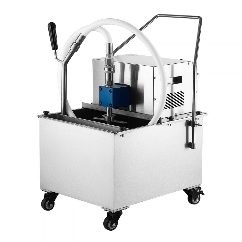 VEVOR Commercial Mobile Fryer Filter Machine 38L /10Gal Filter Truck Cart, 370W Deep Frying Oil Filtration System, Stainless Steel, 12 L/min Filtering Speed, for Restaurant, Kitchen, Burger Shop