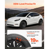 VEVOR Hubcaps Wheel Covers for 2021-2024 Tesla Model Y, 19 Inch Set of 4 Wheel Rim Cover Hubcaps OEM Style Replacement, R19 Size Snap On Car Hub Caps, Premium 14-Spoke ABS Tire Rim Caps, Matte Black