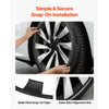 VEVOR Hubcaps Wheel Covers for 2025 Tesla Model Y, 20 Inch Set of 4 Wheel Rim Cover Hubcaps OEM Style Replacement, R20 Size Snap On Car Hub Caps, Premium Sturdy 10-Spoke ABS Tire Rim Caps, Matte Black