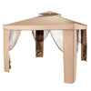 VEVOR Outdoor Canopy Gazebo Tent, Portable Canopy Shelter with 10\'x10\' Large Shade Space for Party, Backyard, Patio Lawn and Garden, 4 Sandbags, and Netting Included, Brown