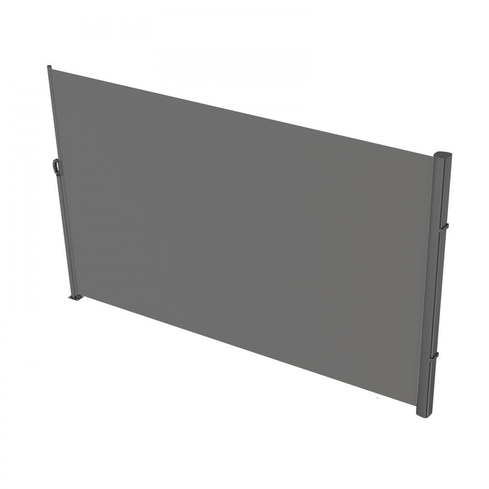 VEVOR Retractable Side Awning, 63''x 118'' Aluminum Outdoor Privacy Screen, 280g Polyester Water-proof Retractable Patio Screen, UV 30+ Room Divider Wind Screen for Patio, Backyard, Balcony, Gray