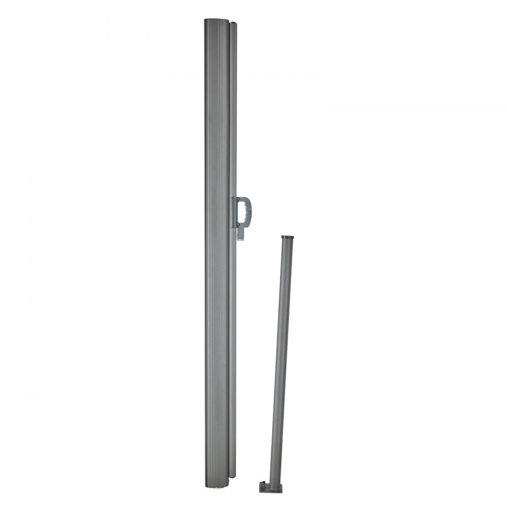 VEVOR Retractable Side Awning, 71''x 118'' Aluminum Outdoor Privacy Screen, 280g Polyester Water-proof Retractable Patio Screen, UV 30+ Room Divider Wind Screen for Patio, Backyard, Balcony, Black