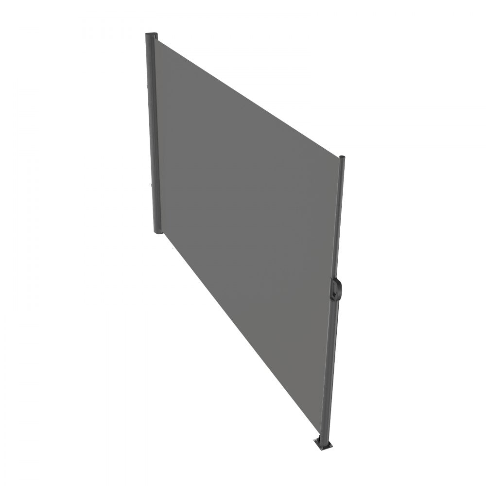 VEVOR Retractable Side Awning, 71''x 118'' Aluminum Outdoor Privacy Screen, 280g Polyester Water-proof Retractable Patio Screen, UV 30+ Room Divider Wind Screen for Patio, Backyard, Balcony, Gray