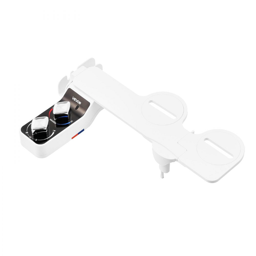 VEVOR Bidet Attachment for Toilet, Hot & Cold Non-Electric Water Sprayer - Dual Retractable Nozzles, Adjustable Water Pressure, 0.3’’ Ultra Thin Bidet Toilet Seat Attachment for Rear and Feminine Wash