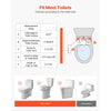 VEVOR Bidet Attachment for Toilet, 0.3" Ultra Thin Bidet Toilet Seat Attachment - Dual Retractable Nozzles, Adjustable Water Pressure, Non-Electric Cold Water Sprayer for Front Rear Water Wash, White