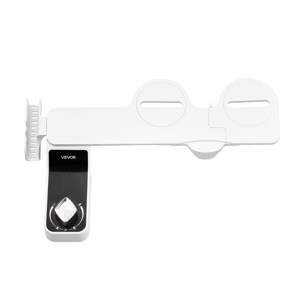 VEVOR Bidet Attachment for Toilet, 0.3" Ultra Thin Bidet Toilet Seat Attachment - Dual Retractable Nozzles, Adjustable Water Pressure, Non-Electric Cold Water Sprayer for Front Rear Water Wash, White