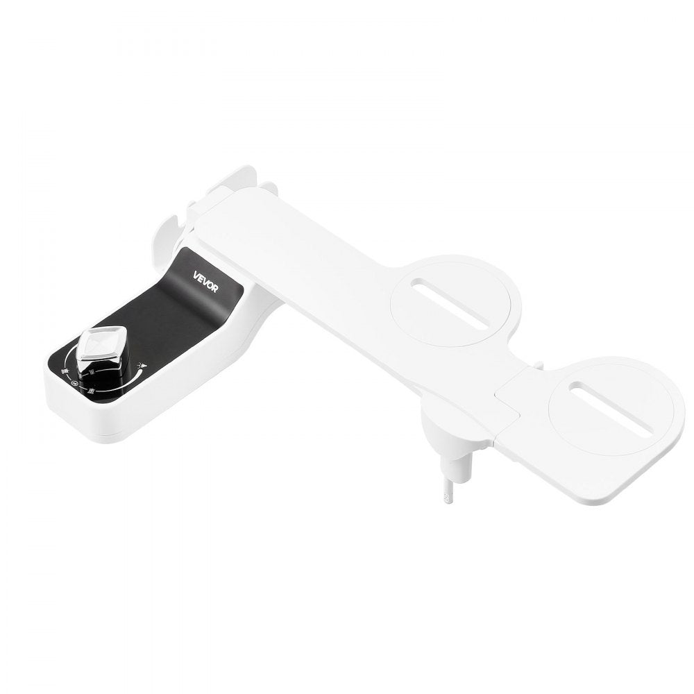 VEVOR Bidet Attachment for Toilet, 0.3" Ultra Thin Bidet Toilet Seat Attachment - Dual Retractable Nozzles, Adjustable Water Pressure, Non-Electric Cold Water Sprayer for Front Rear Water Wash, White
