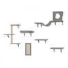 VEVOR Wall Mounted Cat Shelves, Cat Wall Shelves and Perches with Jumping Boards, Hammock, Sofa, Cat Tree & Cat Grip, Cat Furniture and Shelves up to 40 lbs for Sleeping, Playing, Climbing, Set of 6