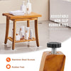 VEVOR Teak Shower Bench, 20 x 14.3 x 17.9 in, Waterproof Wood Shower Stool with Storage Shelf Non-Slip Foot Pads, 400 lbs Maximum Load Capacity Shower Chair Seat, for Bathroom Indoor and Outdoor Use