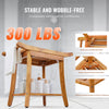 VEVOR Teak Shower Bench, 22 x 14.4 x 18.5 in, Waterproof Wood Shower Stool with Storage Shelf Handle Non-Slip Feet, 300 lbs Maximum Load Capacity Shower Chair Seat, for Bathroom Indoor and Outdoor Use