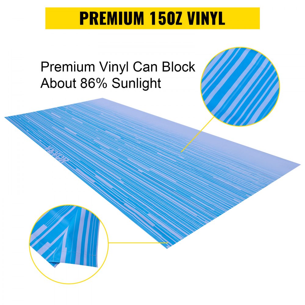VEVOR RV Awning 16\' Camper Awning Fabric, Trailer Awning Canopy Patio Camping Car Awning, Durable 15oz Vinyl Roller Tube for RV, Van, SUV, Patio Awning Replacement Ocean Blue Fade