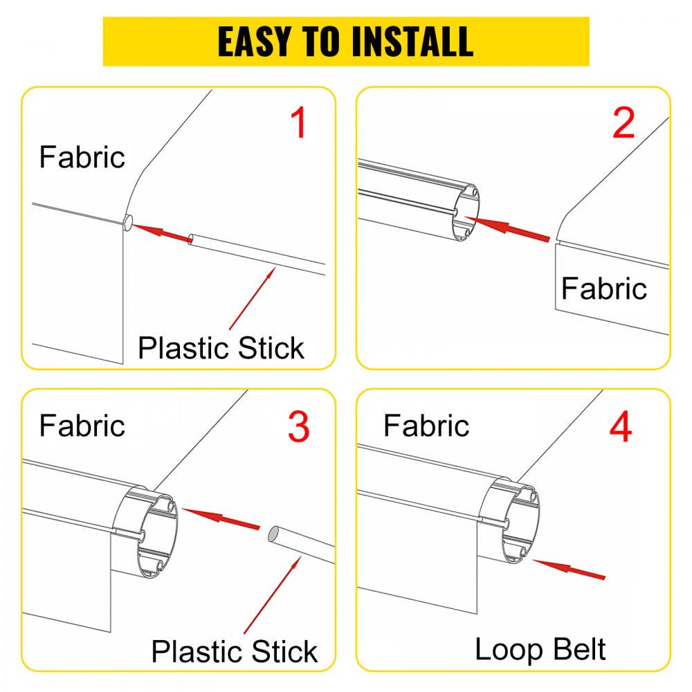 VEVOR RV Awning 16\' Camper Awning Fabric, Trailer Awning Canopy Patio Camping Car Awning, Durable 15oz Vinyl Roller Tube for RV, Van, SUV, Patio Awning Replacement Ocean Blue Fade
