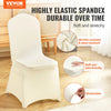 VEVOR Stretch Spandex Folding Chair Covers, Universal Fitted Chair Cover, Removable Washable Protective Slipcovers, for Wedding, Holiday, Banquet, Party, Celebration, Dining (100PCS Beige)