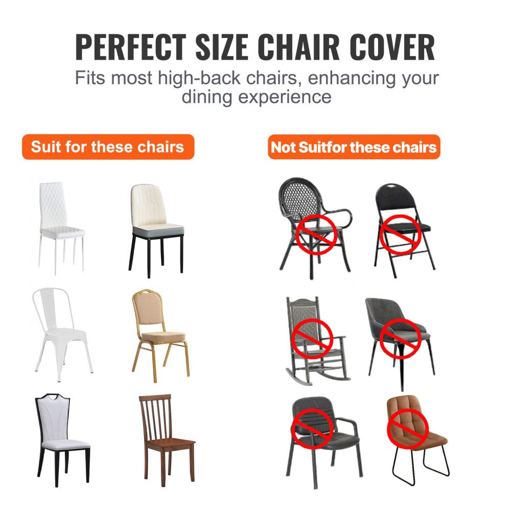 VEVOR Stretch Spandex Folding Chair Covers, Universal Fitted Chair Cover, Removable Washable Protective Slipcovers, for Wedding, Holiday, Banquet, Party, Celebration, Dining (100PCS Beige)