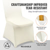 VEVOR Stretch Spandex Folding Chair Covers, Universal Fitted Chair Cover, Removable Washable Protective Slipcovers, for Wedding, Holiday, Banquet, Party, Celebration, Dining (100PCS Beige)