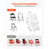 VEVOR Stretch Spandex Folding Chair Covers, Universal Fitted Chair Cover, Removable Washable Protective Slipcovers, for Wedding, Holiday, Banquet, Party, Celebration, Dining (30PCS White)