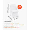 VEVOR Stretch Spandex Folding Chair Covers, Universal Fitted Chair Cover, Removable Washable Protective Slipcovers, for Wedding, Holiday, Banquet, Party, Celebration, Dining (30PCS White)