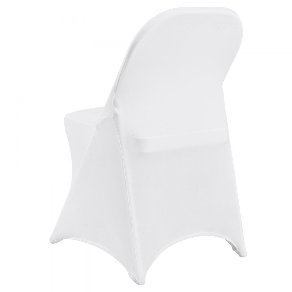 VEVOR Stretch Spandex Folding Chair Covers, Universal Fitted Chair Cover, Removable Washable Protective Slipcovers, for Wedding, Holiday, Banquet, Party, Celebration, Dining (30PCS White)